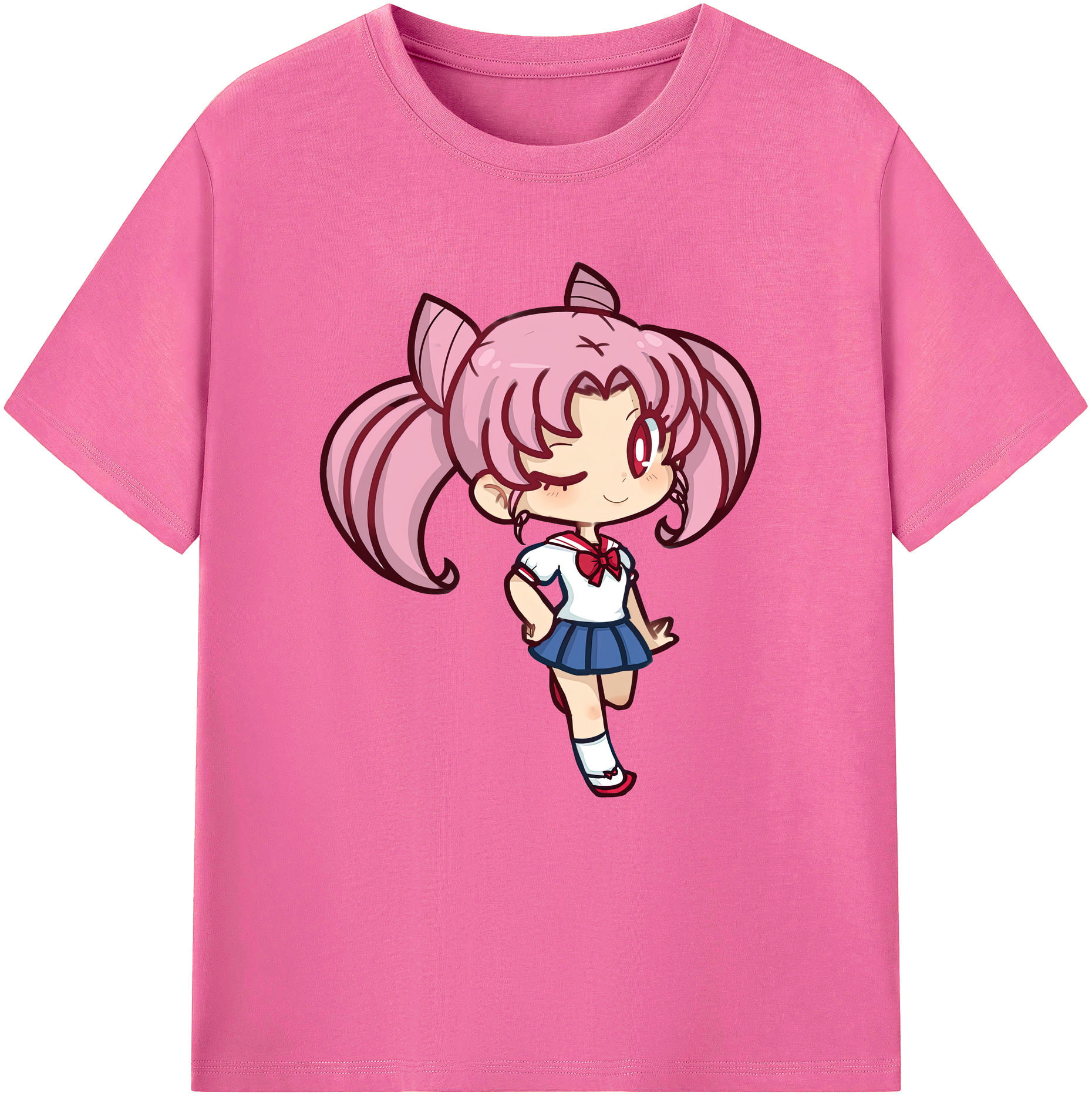 （画像用） 美少女戦士セーラームーン ちびうさ Sailor Moon Chibiusa Tsukino Usagi Small Lady Serenity レディースカジュアルプリントTシャツ（綿100％）